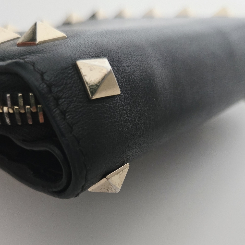 Authentic VALENTINO Garavani Rockstud Bifold Compact Wallet‎ Card Holder Clutch - Picture 15 of 15